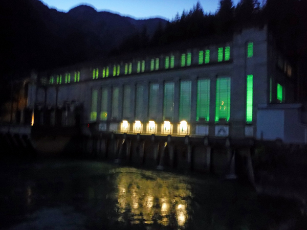 Ladder Creek Powerhouse at night